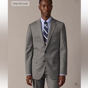 J Crew Mens Ludlow slim fit Suit Blazer Jacket Gray Italian Super 120’s Wool 42R